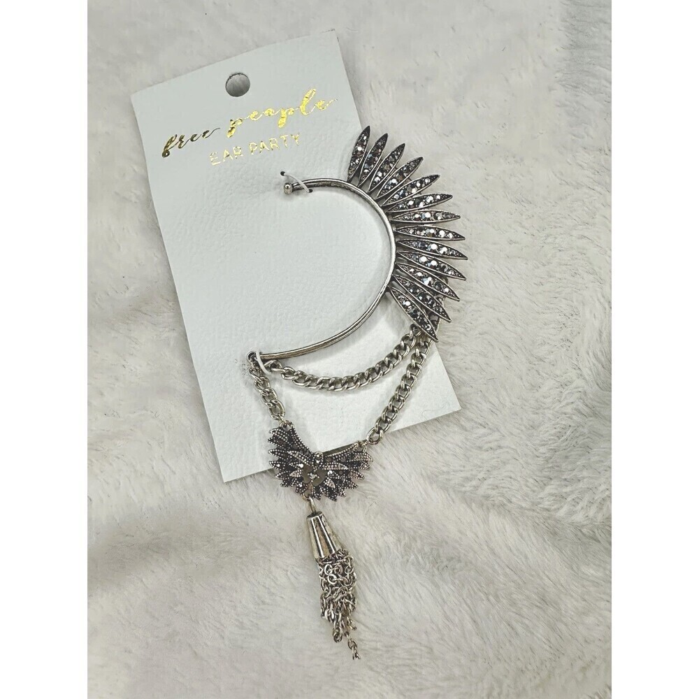 NEW Free People Birds Of A Feather Cocktail Earring Ear Party Cuff Sparkle Retro